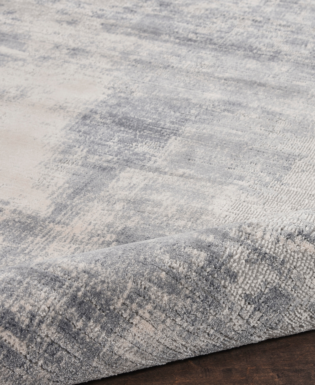 Nourison Home Rustic Textures Rus02 5'3"x5'3" Round Area Rug In Blue,ivory