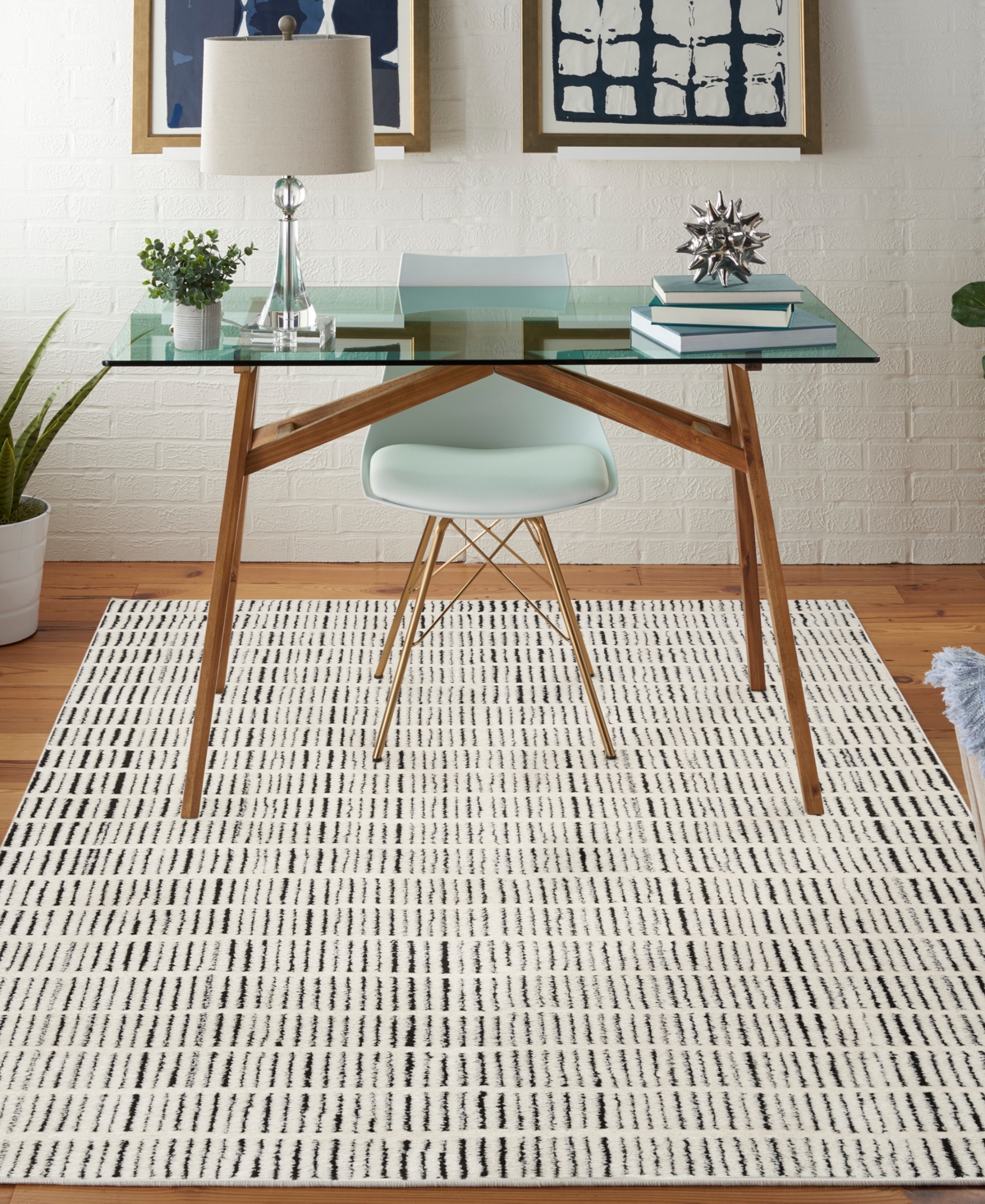 Nourison Home Modern Comfort Mnc03 5'3"x7' Area Rug In Ivory