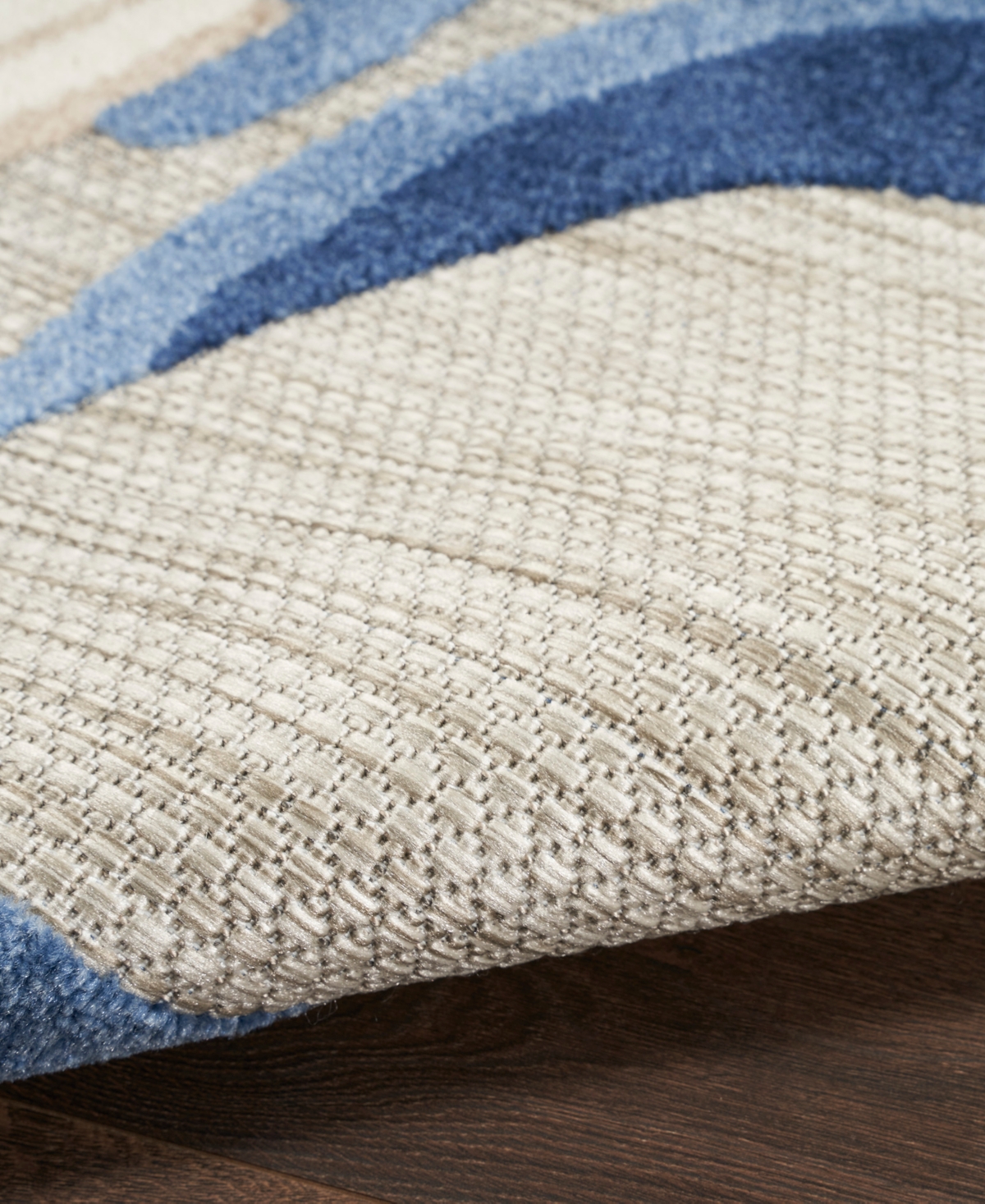 Nourison Home Aloha Alh33 5'3"x5'3" Round Area Rug In Blue,gray