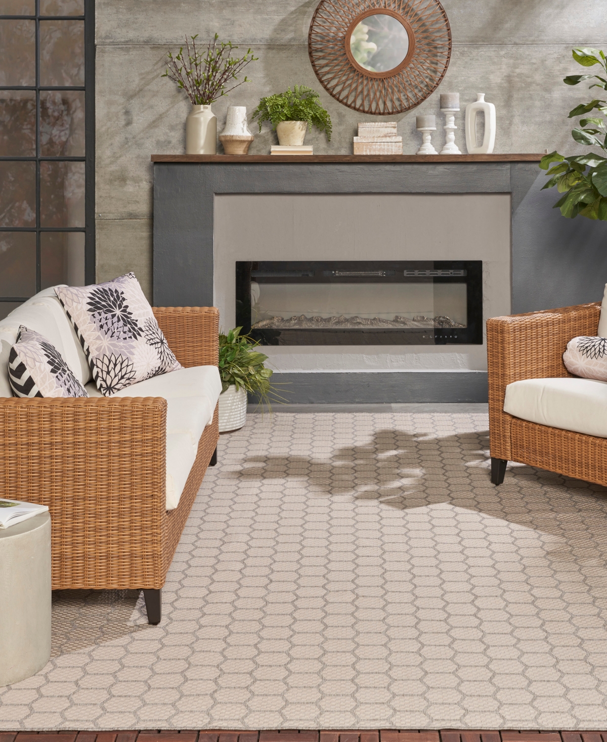 Nourison Home Twist Reversible Tws01 8'x10' Area Rug In Gray