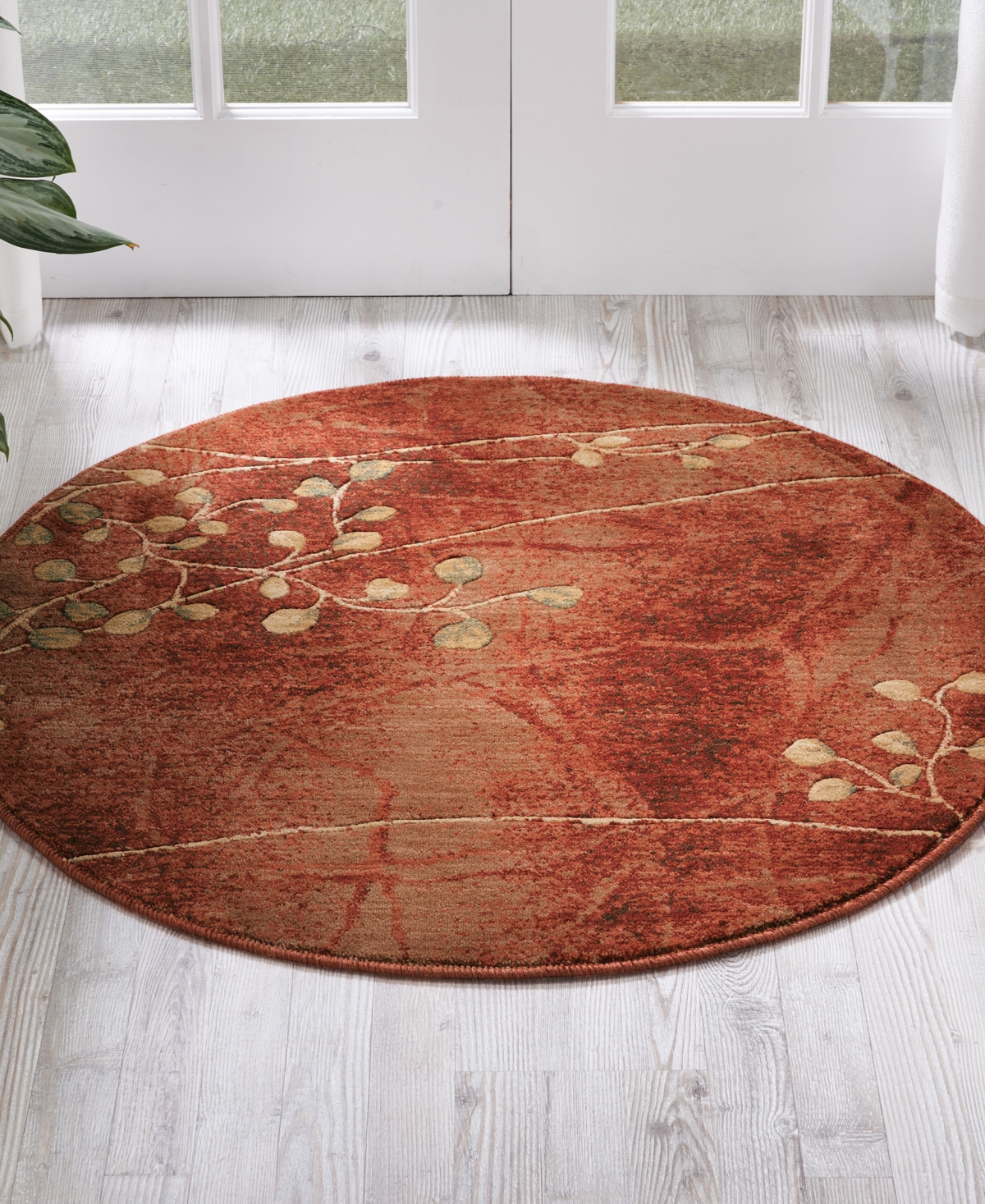 Nourison Home Somerset St74 3'6"x3'6" Round Area Rug In Red