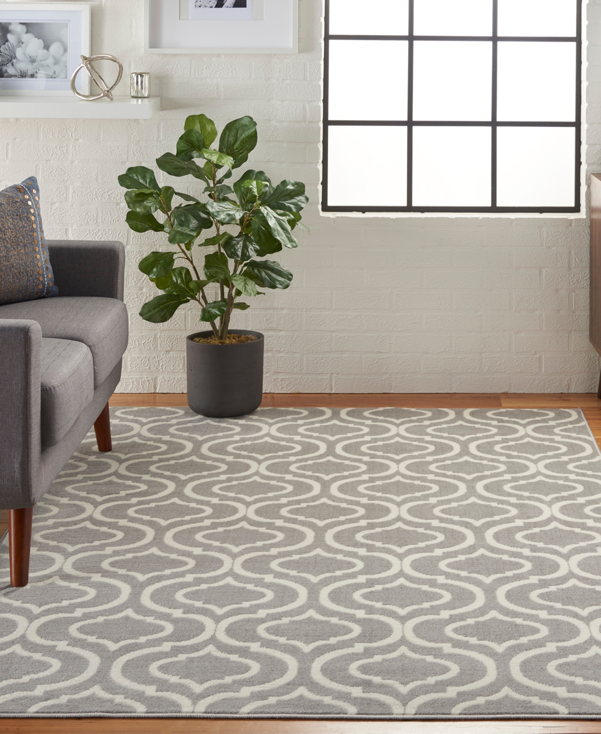 Nourison Home Jubilant Jub19 4'x6' Area Rug In Gray