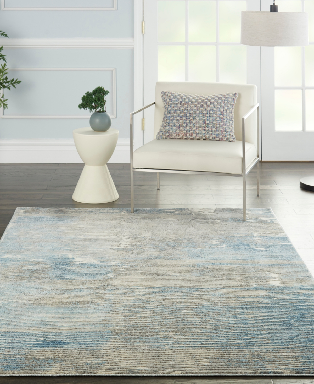 Nourison Home Solace Sla01 5'3"x7'3" Area Rug In Ivory,gray