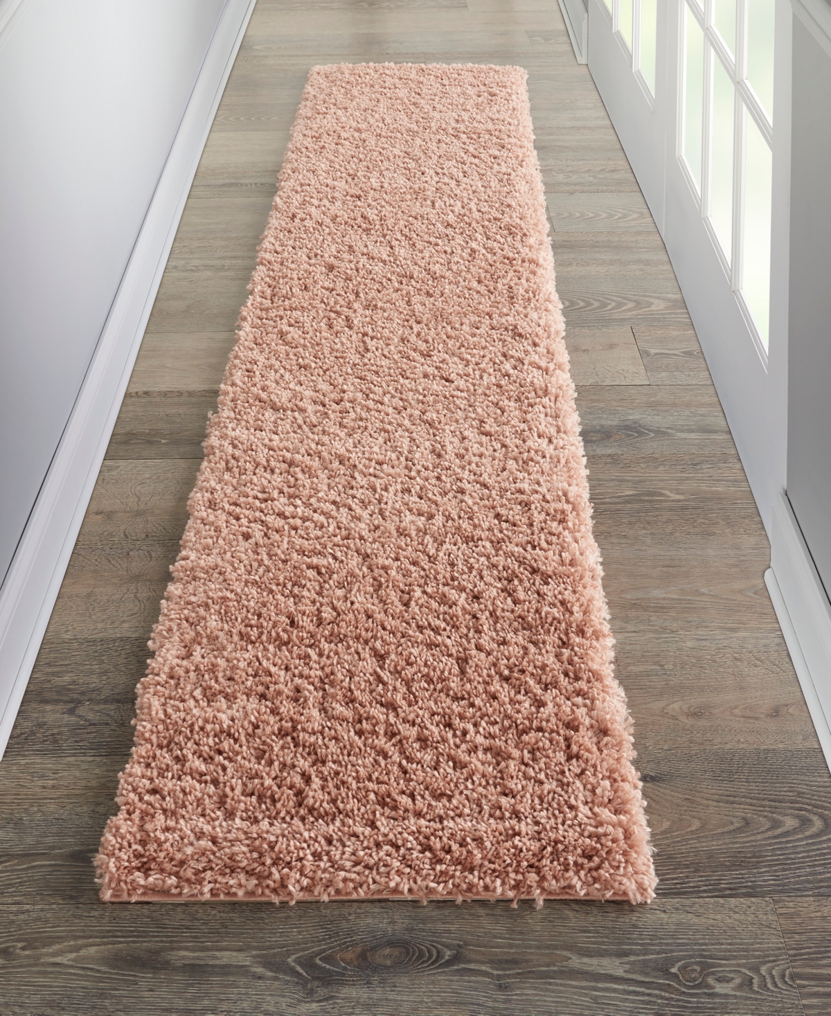 Nourison Home Malibu Shag Msg01 2'2"x9'10" Runner Area Rug In Rose