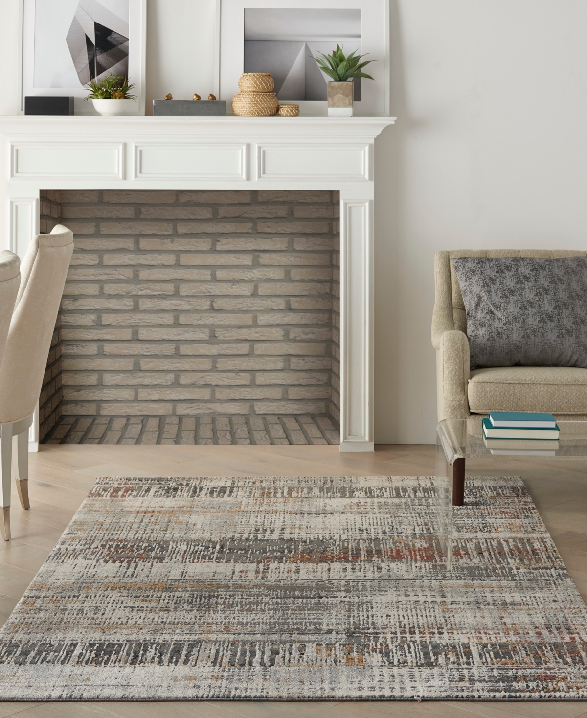 Nourison Home Tangra Tnr04 5'3"x7'3" Area Rug In Multi