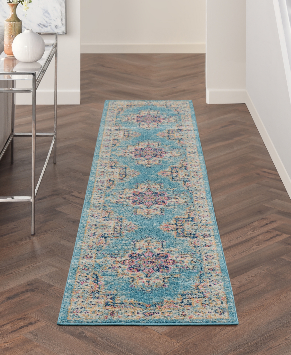 Nourison Home Passion Psn03 2'2"x10' Runner Area Rug In Mist