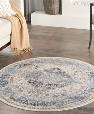 Vintage Kashan VKA07 4'x4' Round Area Rug