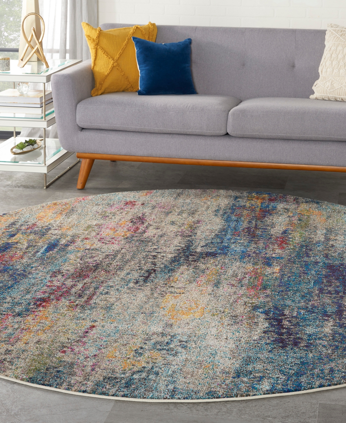 Nourison Home Celestial Ces16 4'x4' Round Area Rug