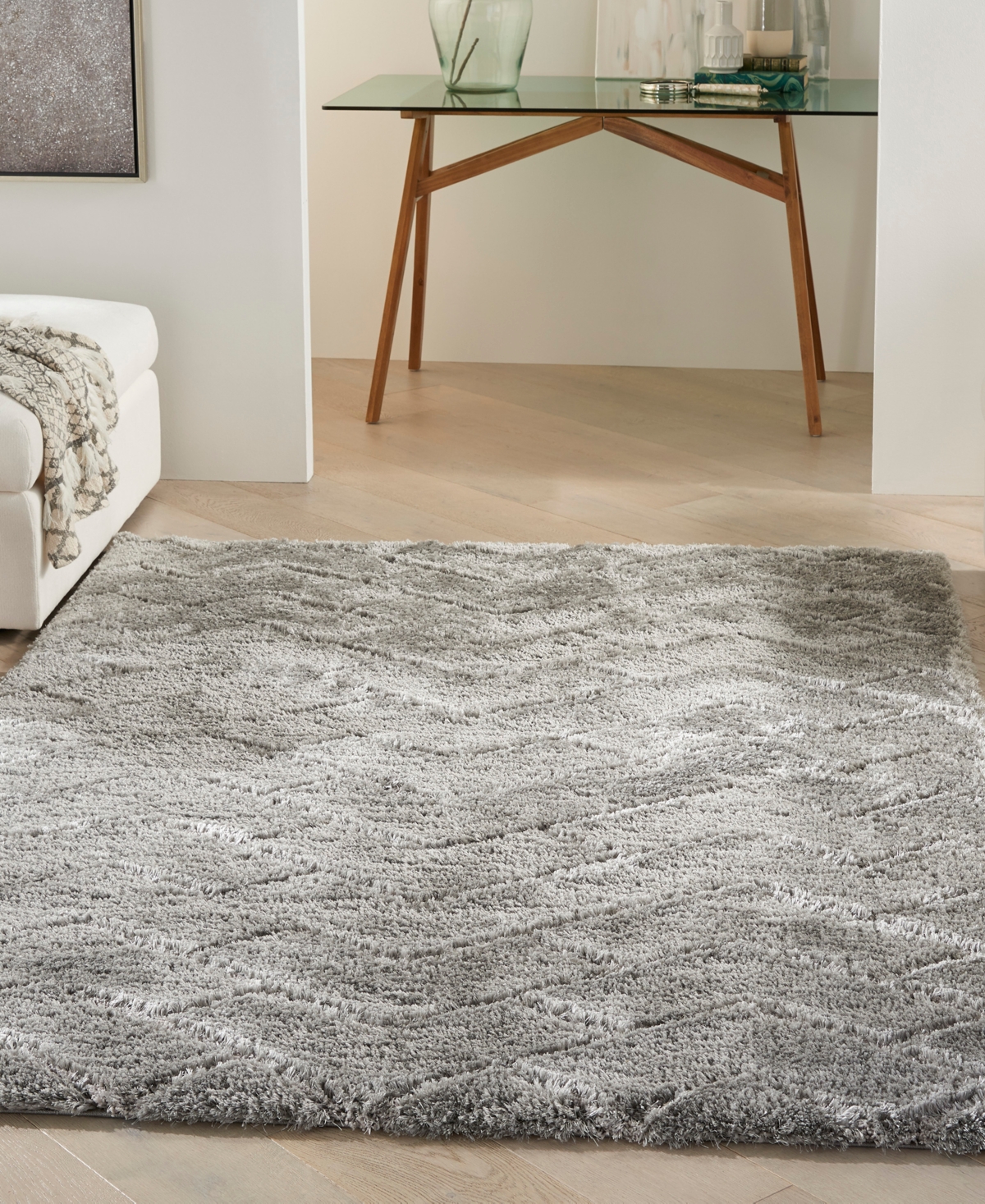 Nourison Home Dreamy Shag Drs03 5'3"x7'3" Area Rug In Gray