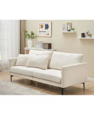 78 Inch Sofa, 3 Seater Sofa, Comfy Modern Couch with 2 Pillows, Cozy Lounge Sofa, Sofa Couch for Living Room Apartment Bed Room, Beige