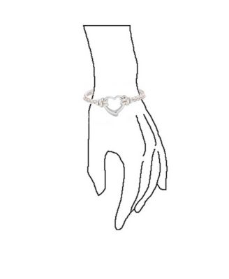 Double Strand Braided Leather Bracelet Heart Charms Stainless Steel