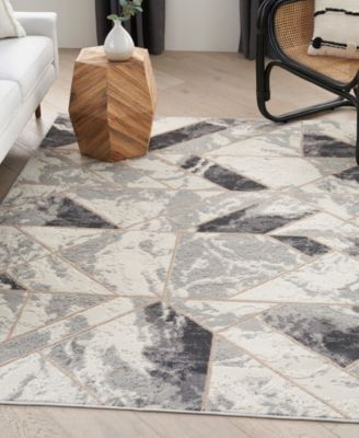 Nourison Home Elation Etn11 Rug Collection In Ivory,gray