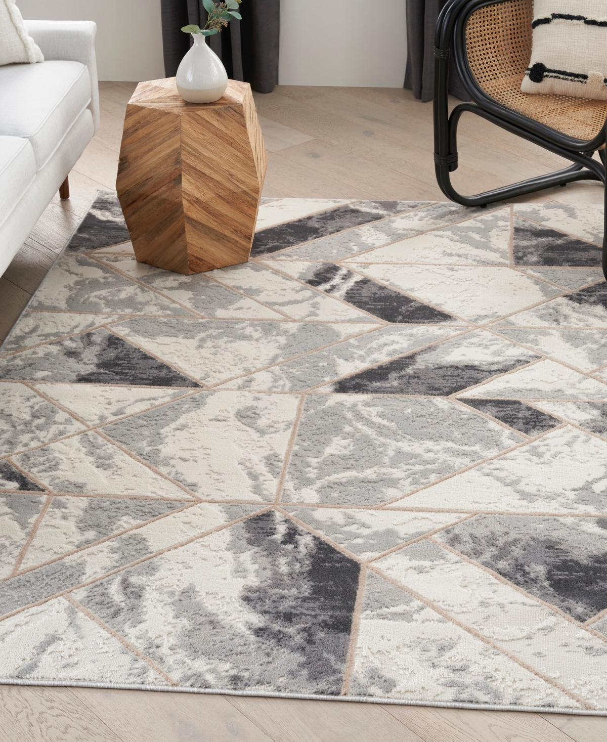 Nourison Home Elation Etn11 4'x6' Area Rug In Ivory,gray