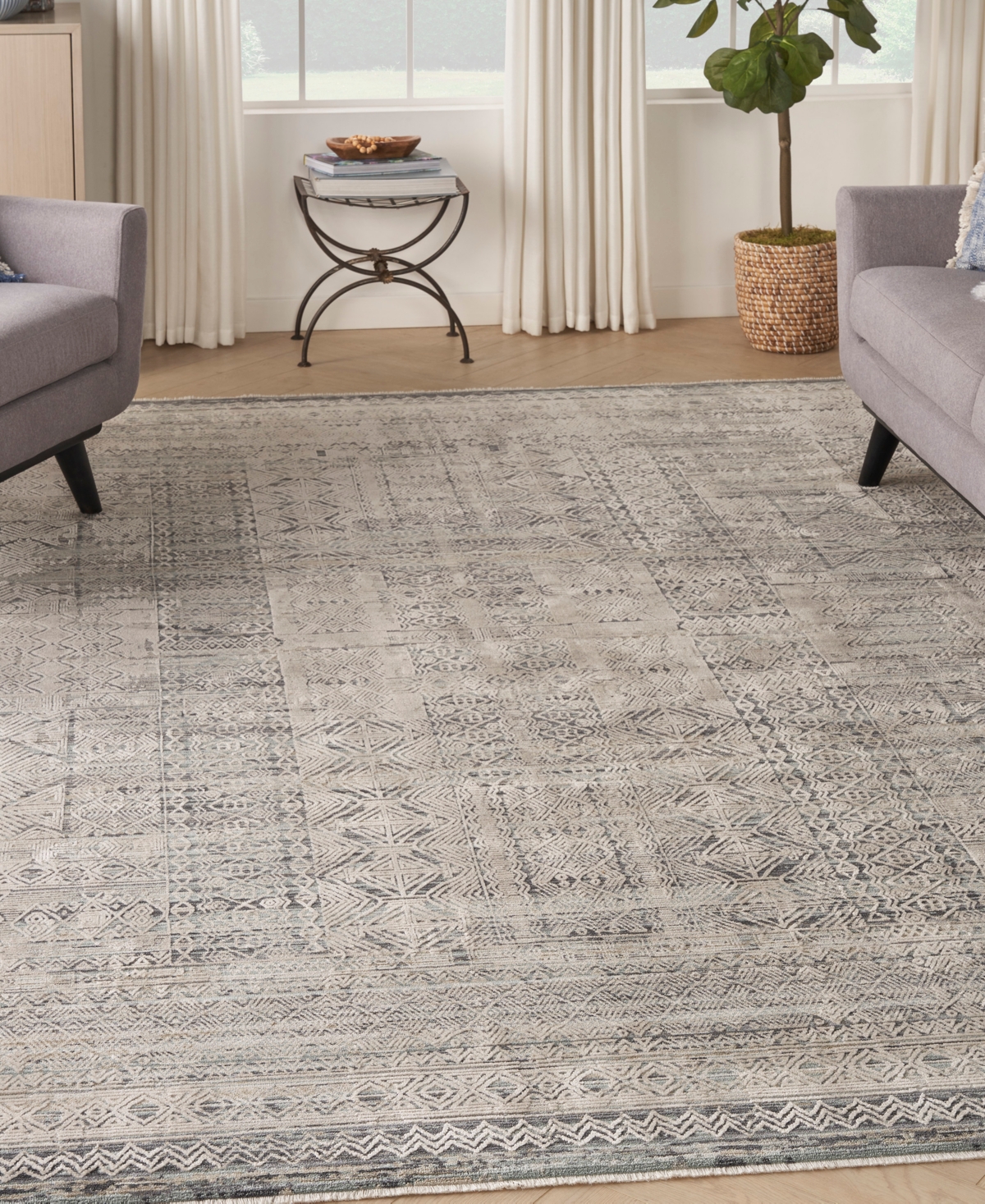 Nourison Home Lynx Lnx06 7'10"x10'1" Area Rug In Ivory,blue