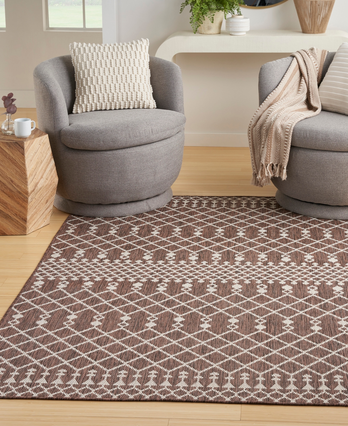 Nourison Home Positano Pos02 4'x6' Area Rug In Taupe