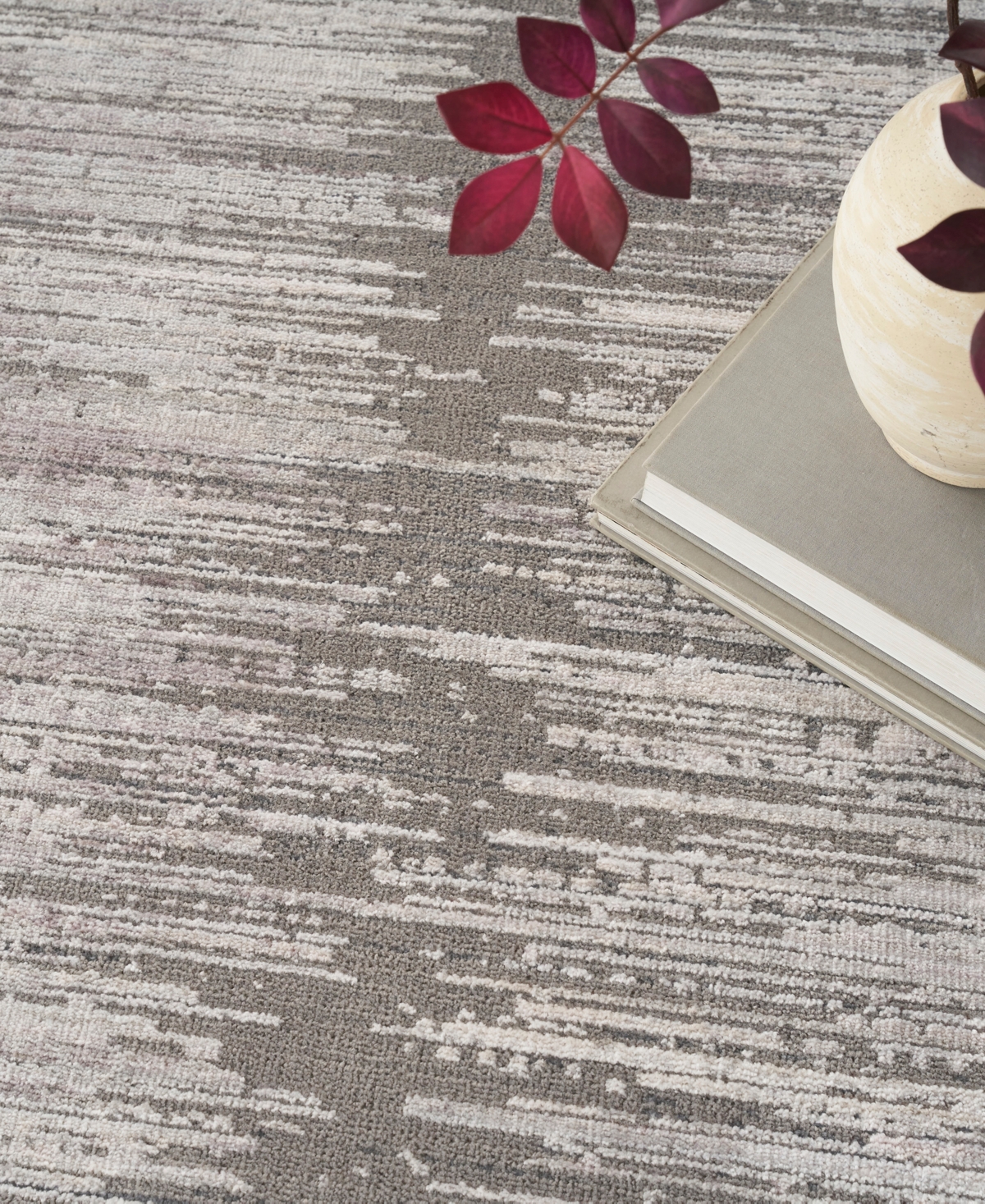 Nourison Home Abstract Hues Abh03 7'10"x10' Area Rug In Gray,white