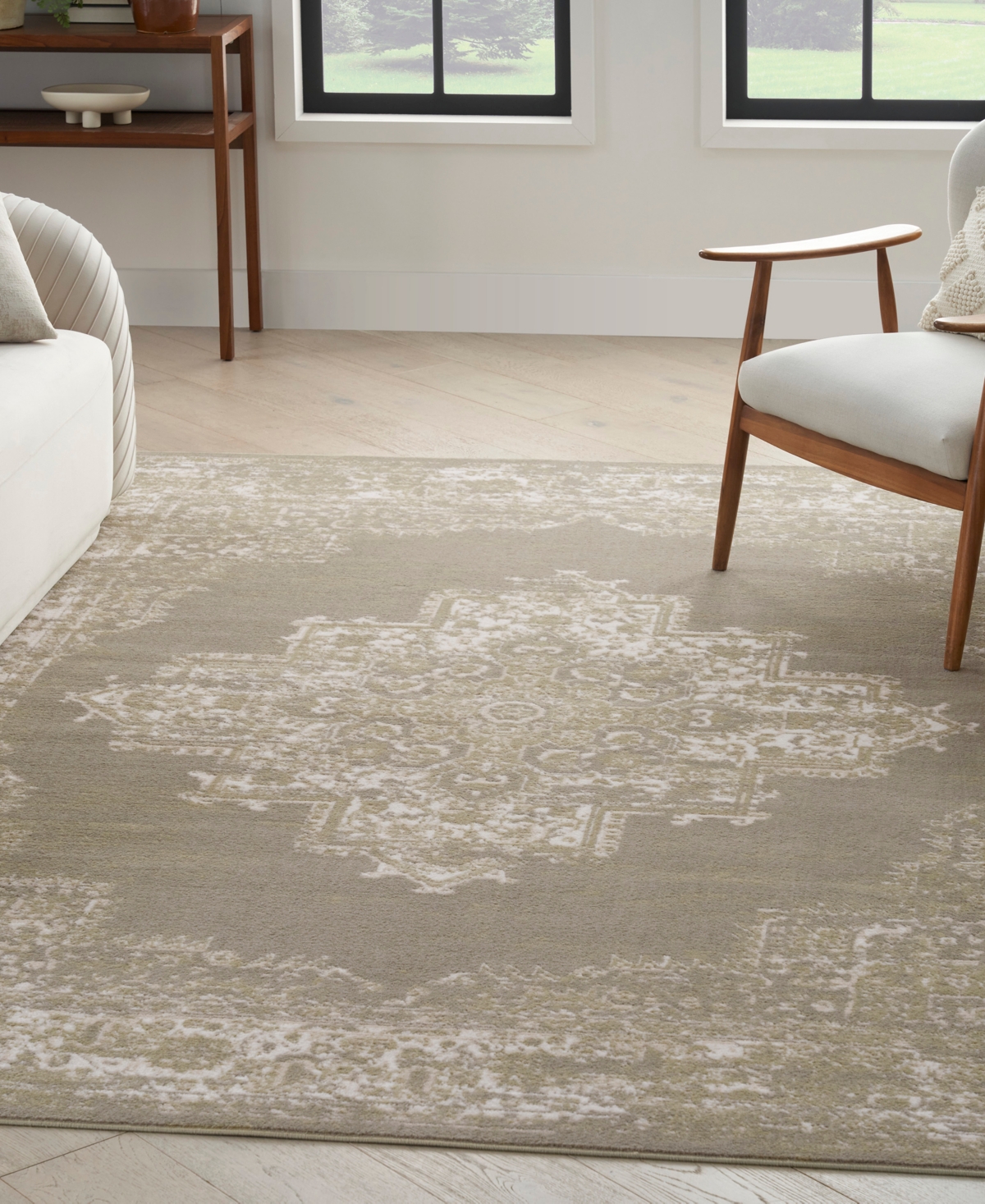 Nourison Home Grafix Grf14 5'3"x7'3" Area Rug In Olive