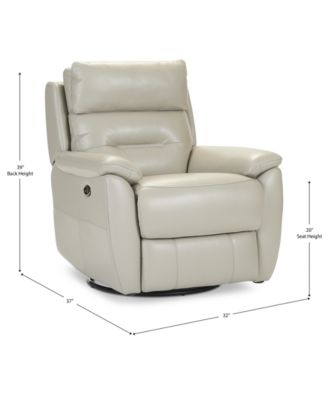 Ossorio Leather Power Swivel Glide Recliner, Created for Macy's