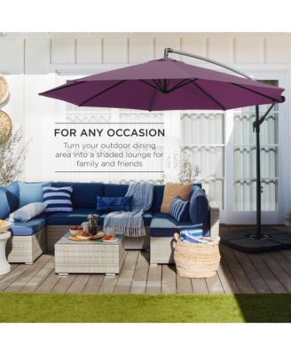 10ft Offset Hanging Outdoor Market Patio Umbrella w/ Easy Tilt Adjustment