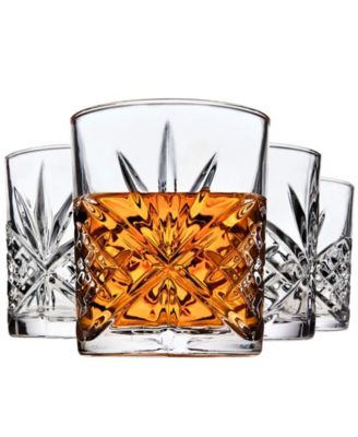 Dublin Crystal Double Old-Fashion Glasses, Set of 4