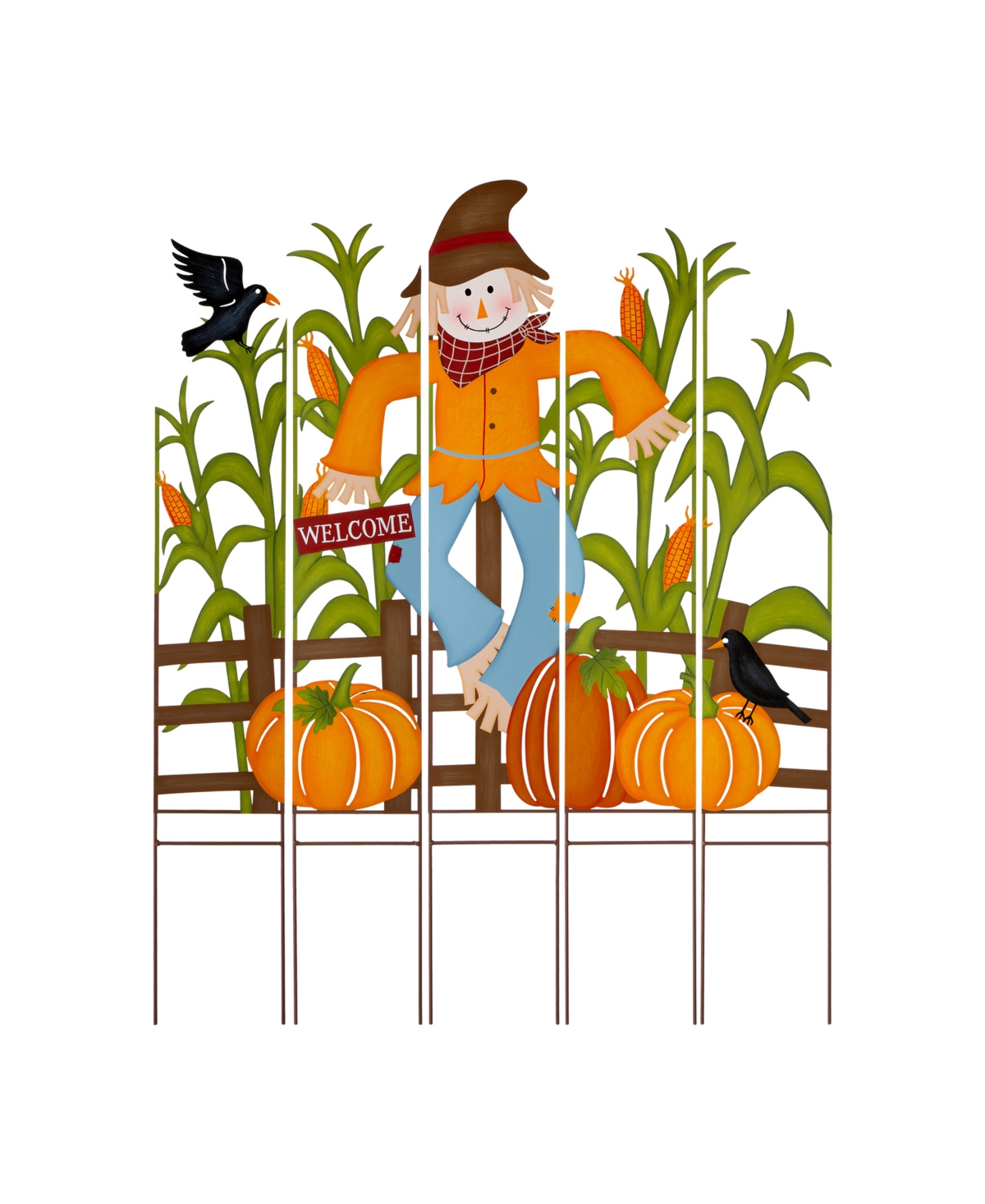 41.5"H Fall Metal Scarecrow Corns Combo Yard Stake - Multi