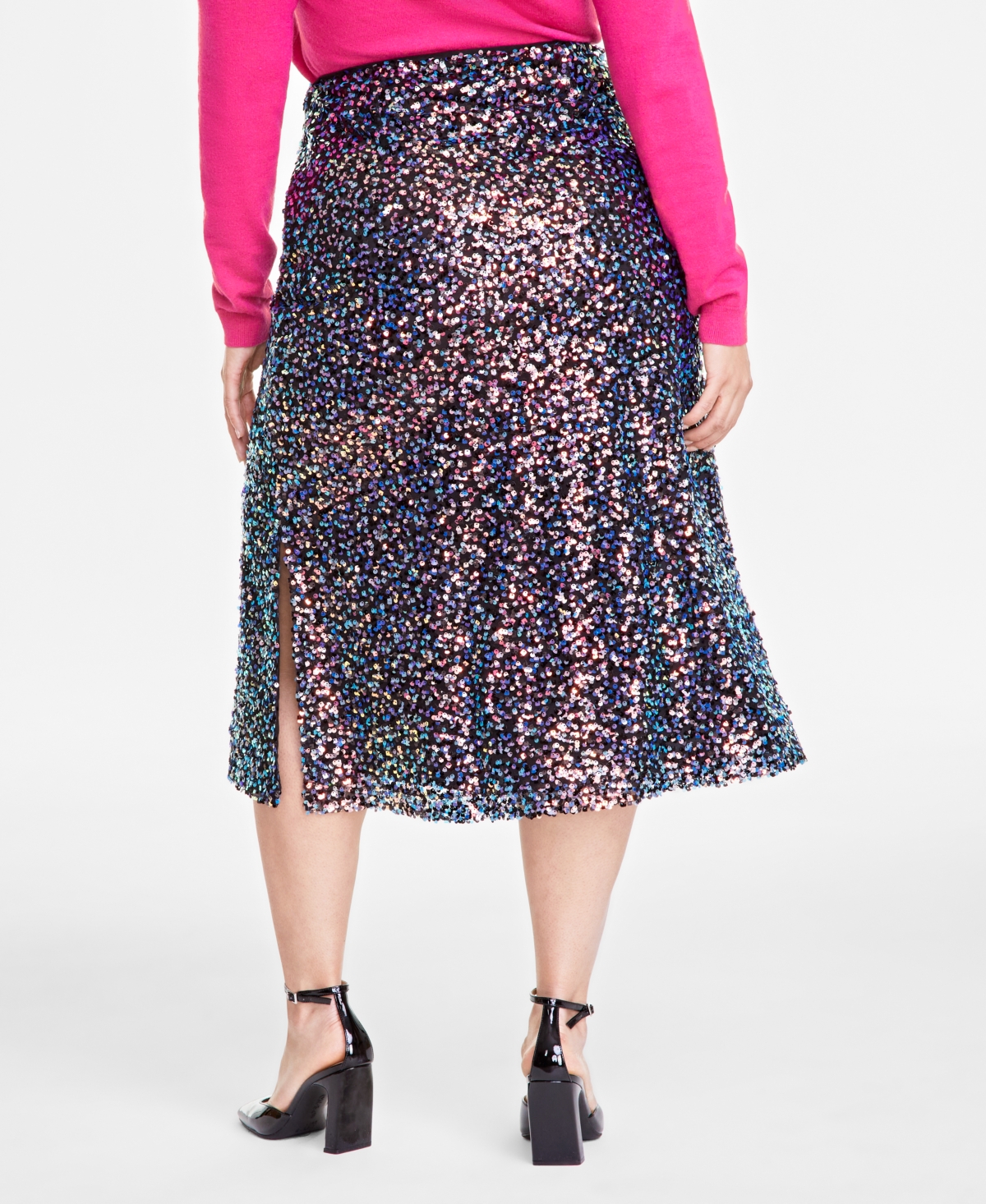 ON 34TH TRENDY PLUS SEQUIN MIDI SKIRT, EXCLUSIVELY AT MACY'S 