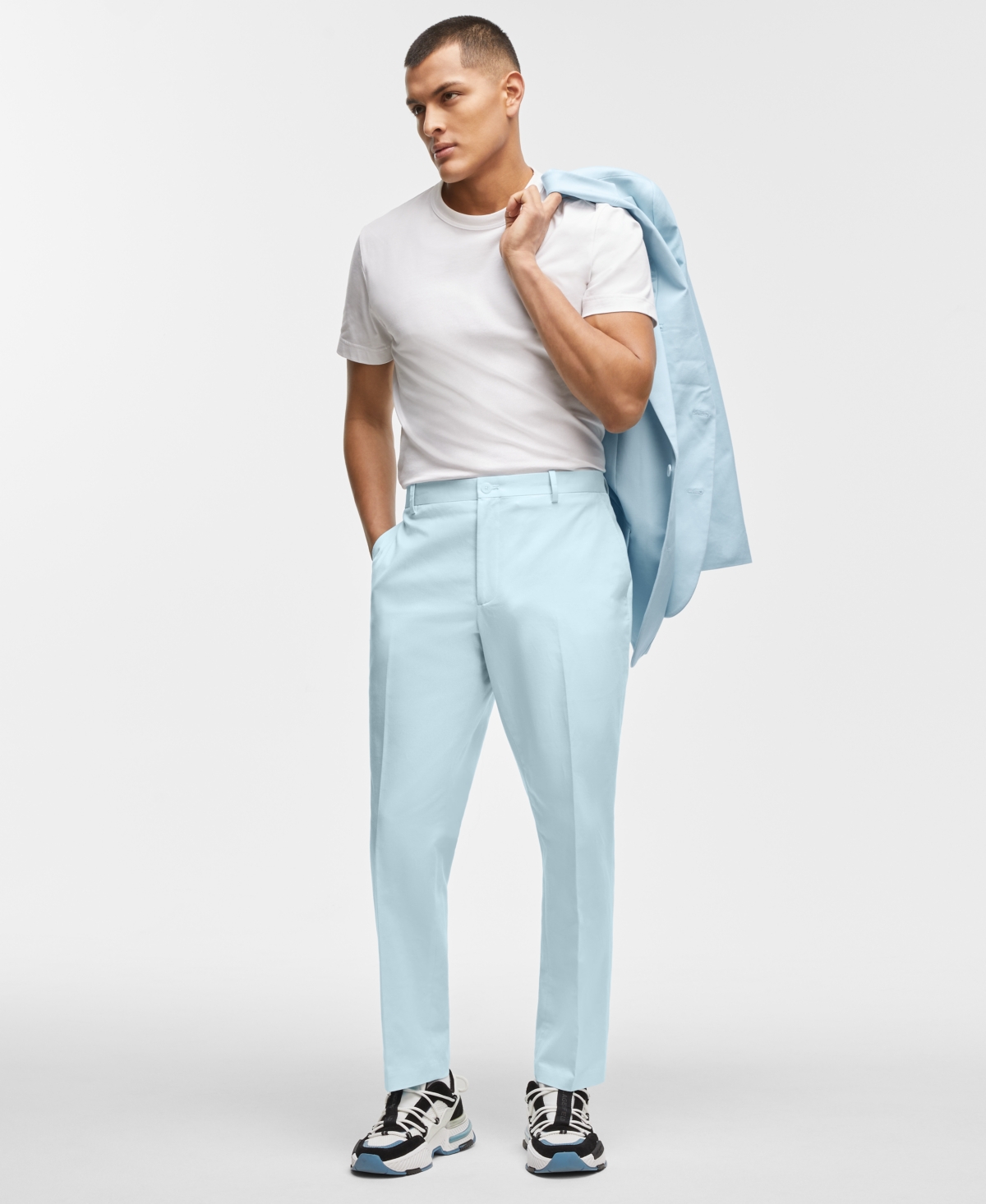 Mode Of One Men's Slim-fit Suit Pants, Exclusively At Macy's In Delicate Blue