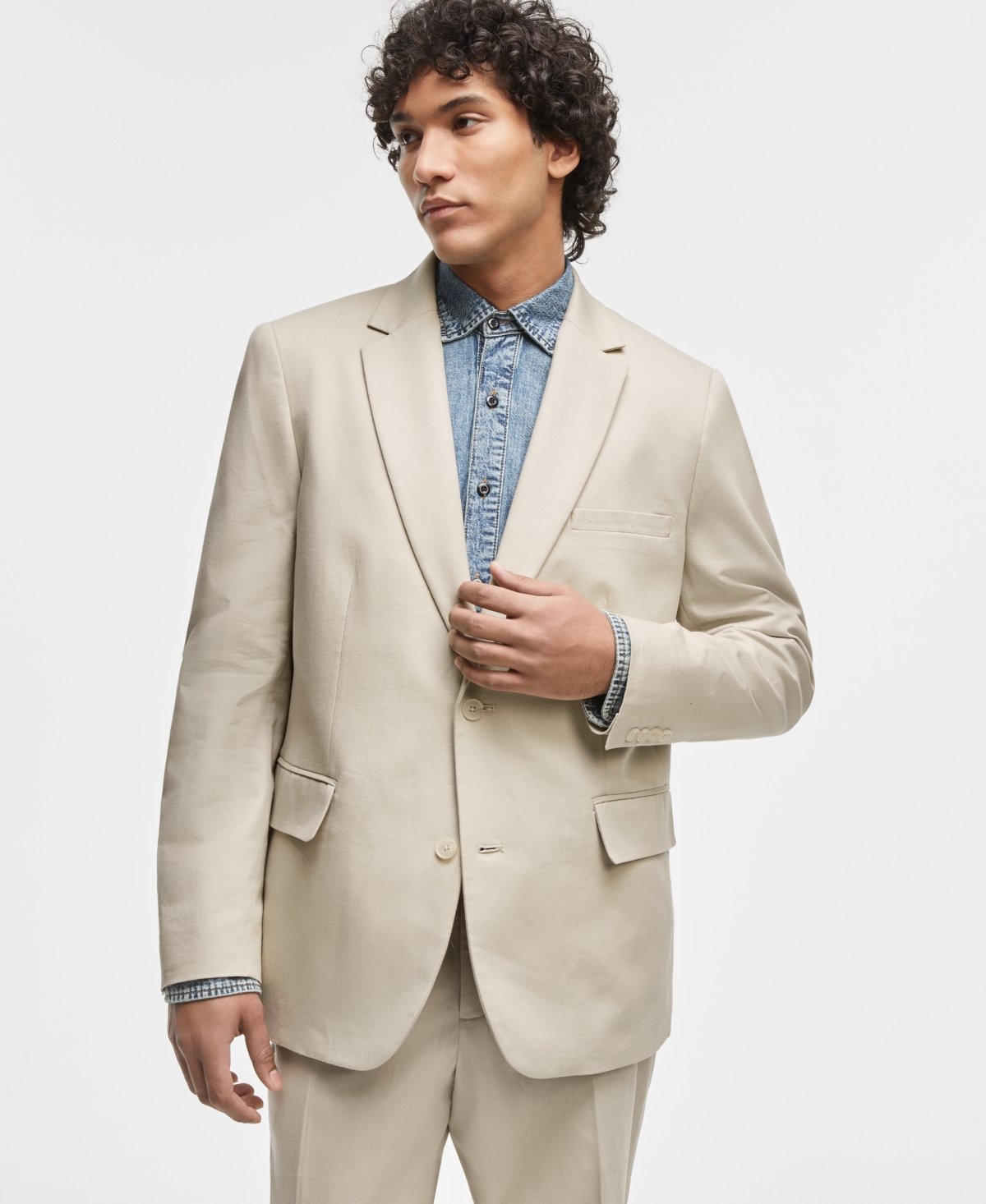 Mode Of One Men's Slim-fit Blazer, Exclusively At Macy's In Dark Ecru