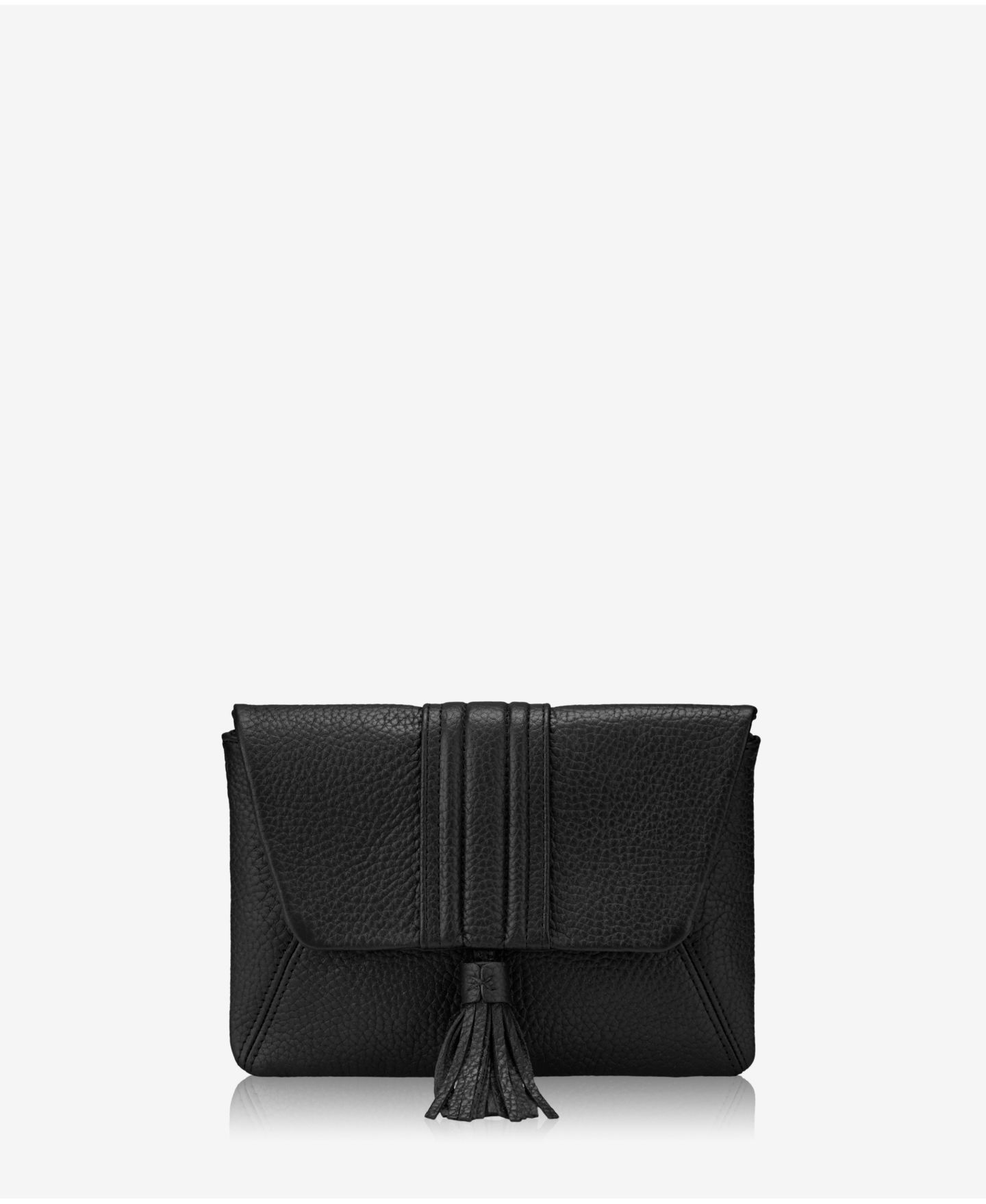 Женский клатч GiGi New York Ava Leather Clutch, цвет: Чёрный — фото 1