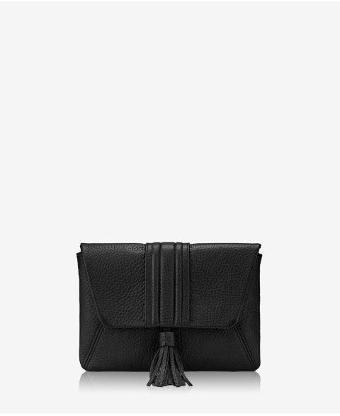 Женский клатч GiGi New York Ava Leather Clutch, цвет: Чёрный