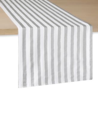 Hand Painted Shirting Stripe Table Runner, 15"x 72"