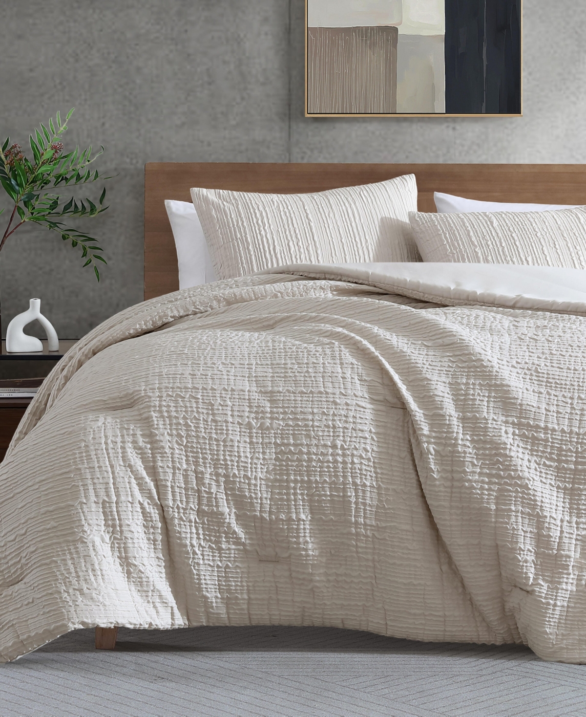 Kenneth Cole New York Serenity Wavy Lines Embossed -Pc. Comforter Set