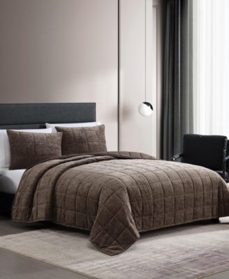 Chenille Box Solid 3-Pc. Quilt Set, Queen