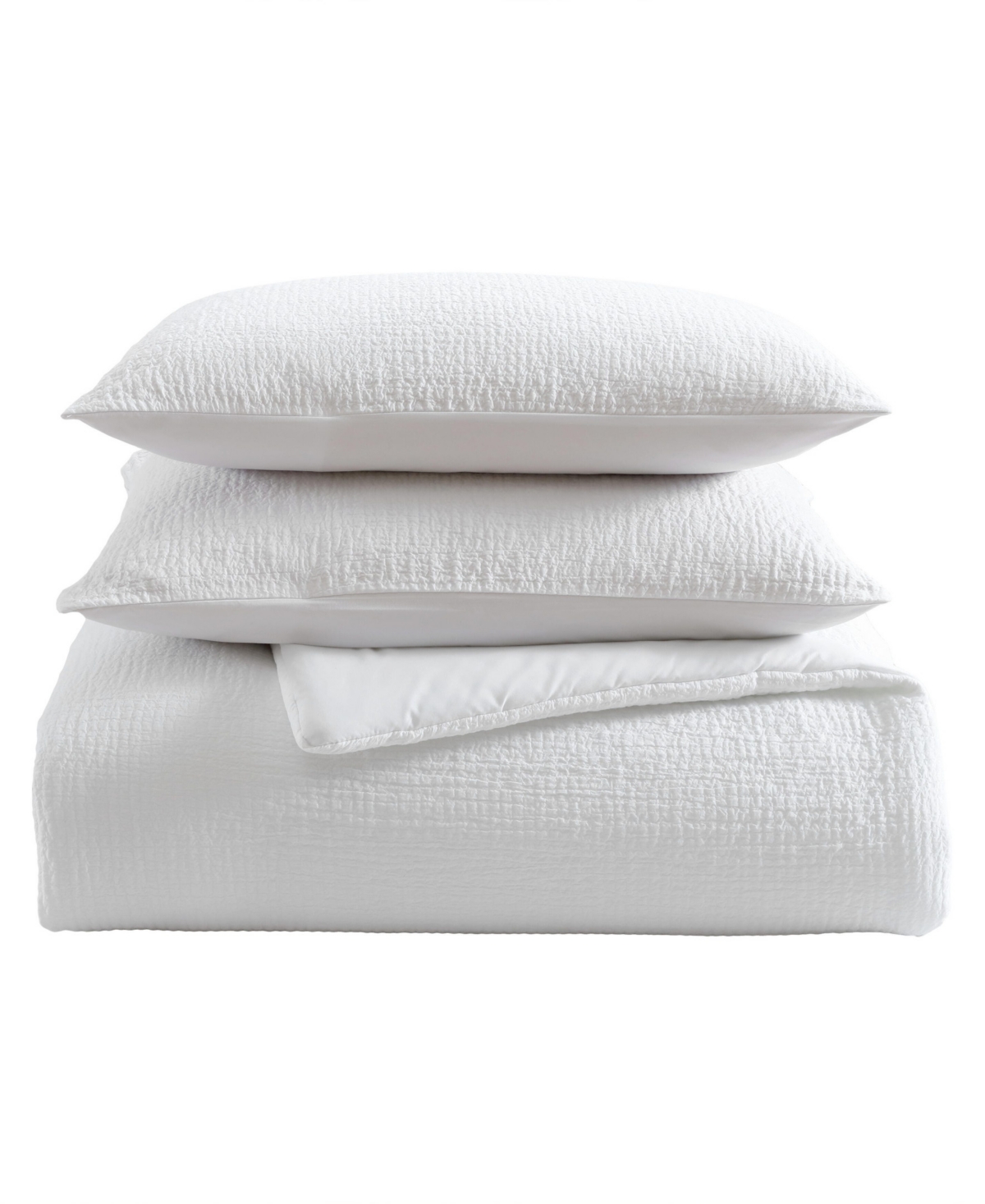 Shop Vera Wang Puckered Texture 3-pc. Duvet Cover Set, Queen In White