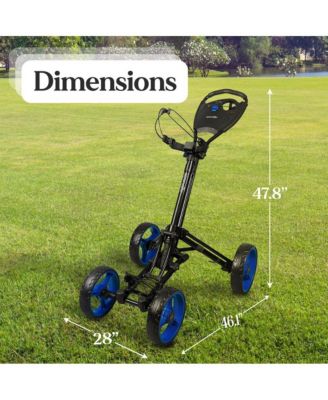Foldable 4-Wheel Golf Push Cart, AI Frame Trolley
