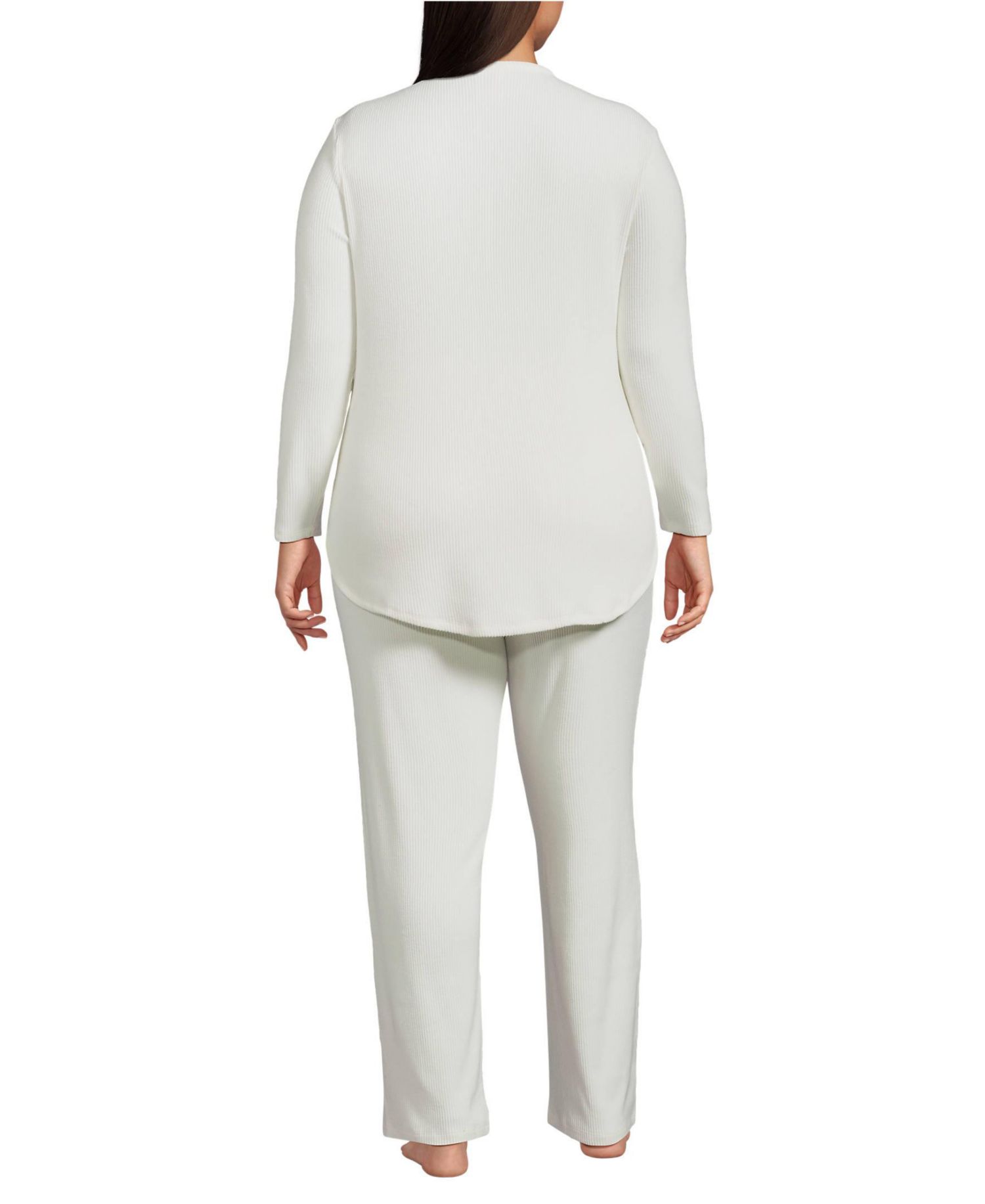 Plus Size Cozy 2 Piece Pajama Set - Long Sleeve Top and Pants