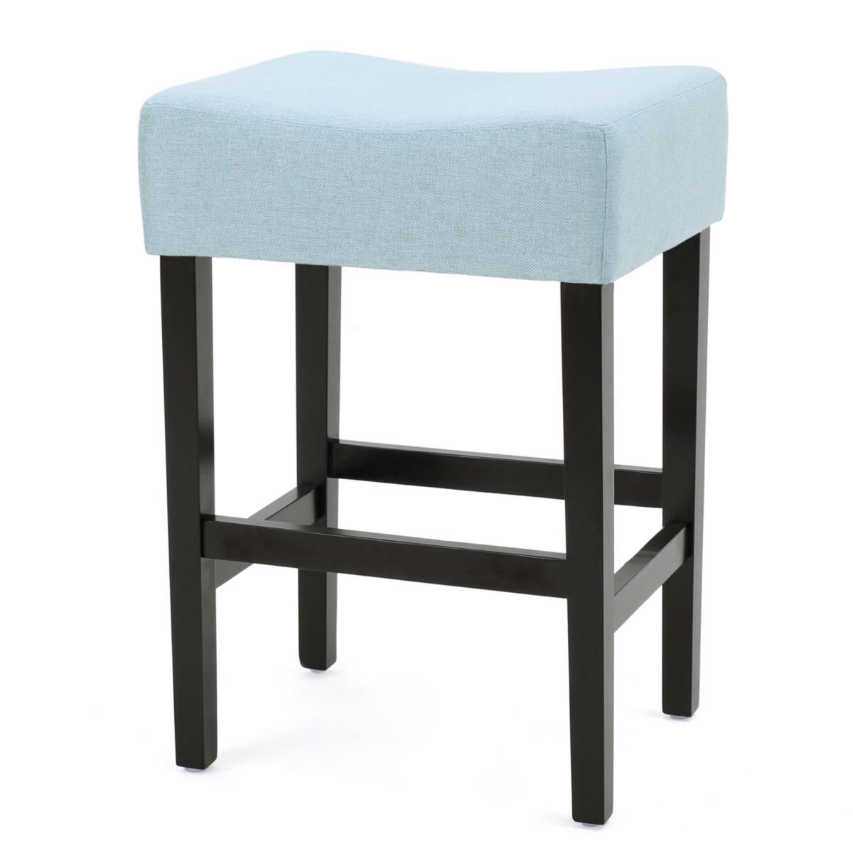Streamdale Furniture Set Of 2, 26.75" Backless Leather Counter Height Barstool, Light Blue