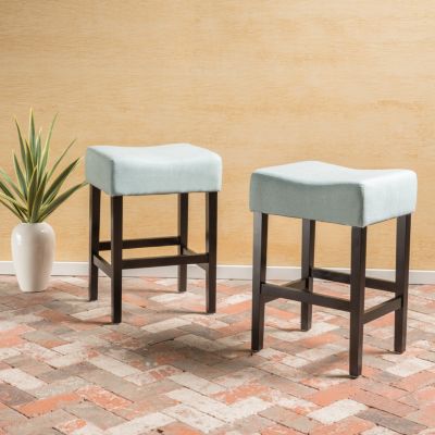 Set Of 2, 26.75" Backless Leather Counter Height Barstool