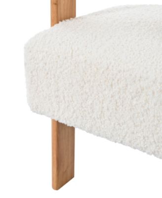 Mid-Century Barrel Accent Chair, Boucle White