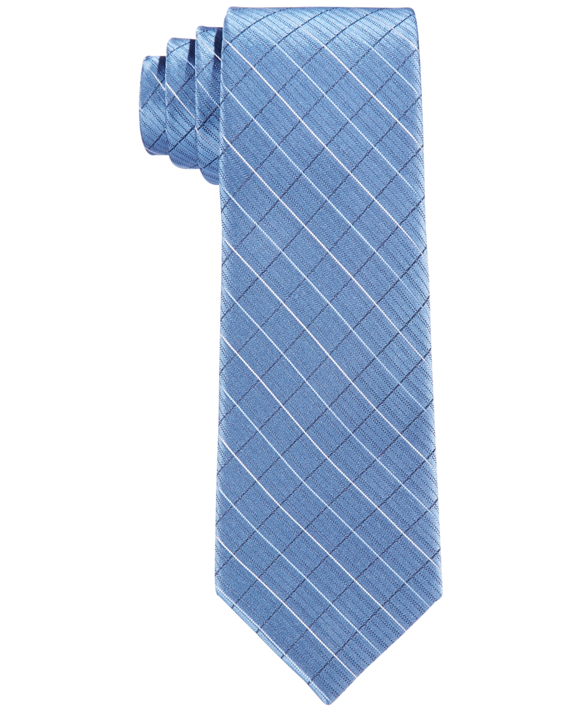 Calvin Klein Big Boys Etched Grid Necktie In Slate