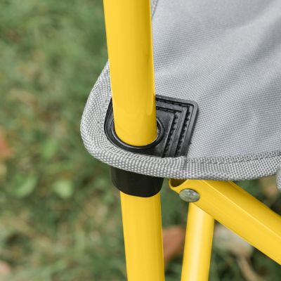 Loveseat Style Camping Chair, Oversized Folding Lawn Chair with Carry Bag & Cup Holders, for Outdoor, Beach, Picnic, Hiking, Travel, Green & Gray