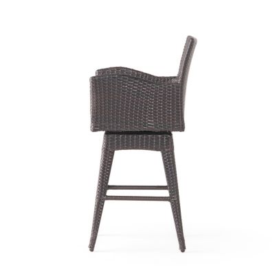 Streamdale Modern Wicker Swivel Barstool with Tapered Legs