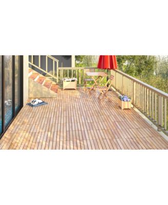 Streamdale 10PCS 12" Striped Acacia Deck Tiles