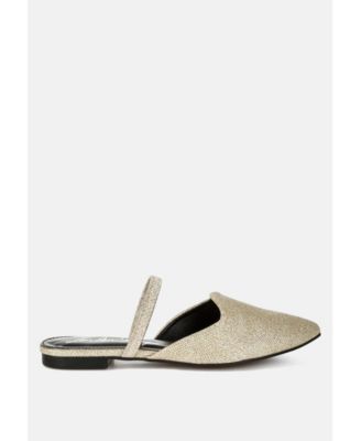 Twiggy Glitter Faux Leather Flat Mules