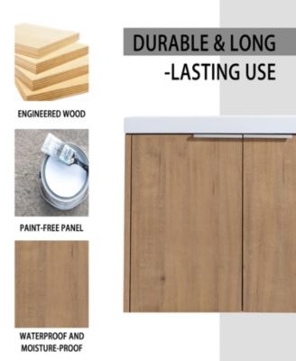 30" Wall-Mounted Vanity w/ Sink and Cabinet