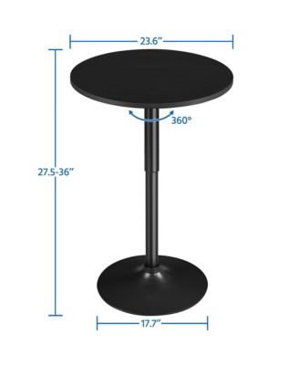 1Pc Adjustable MDF and Metal 360° Swivel Round Pub Table