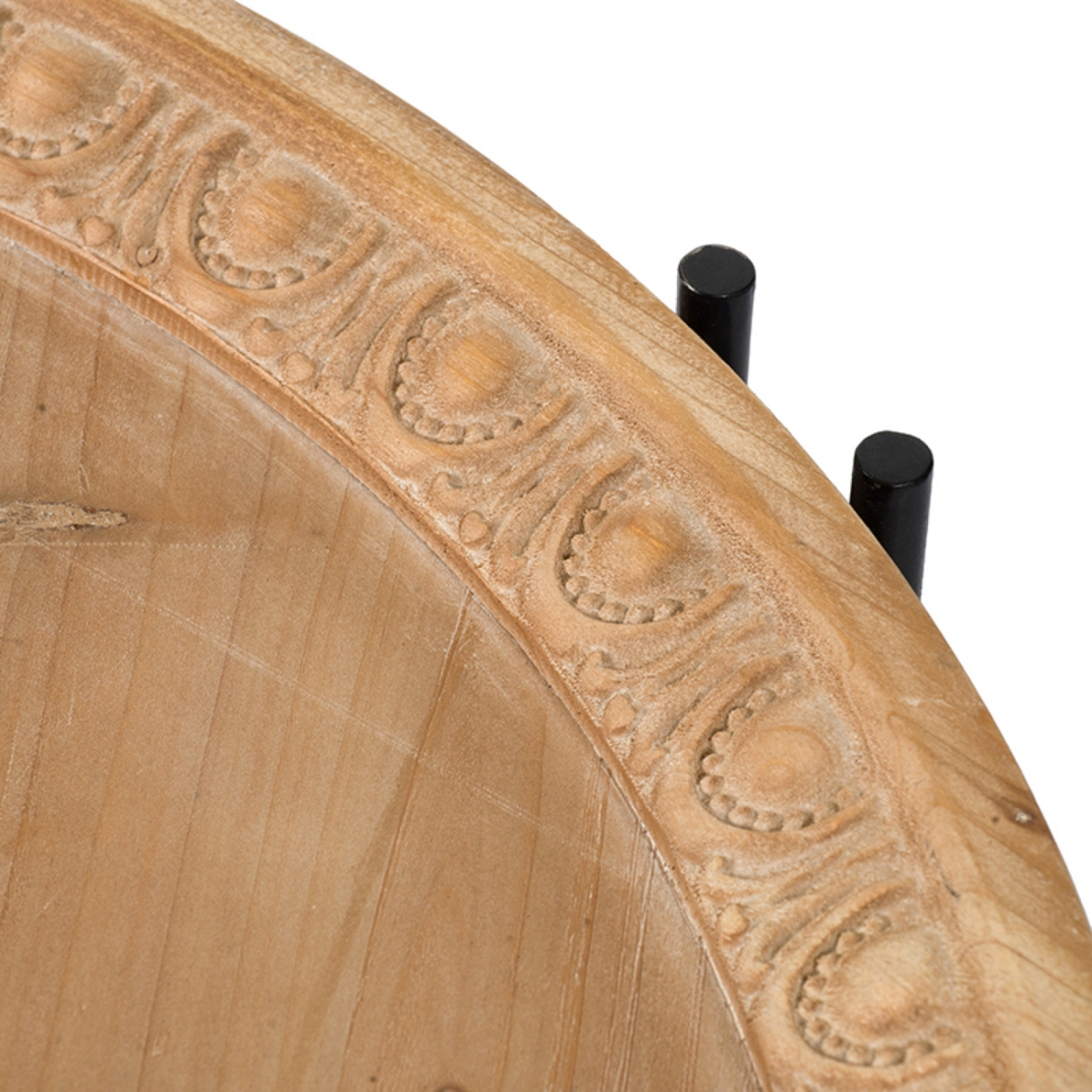 Streamdale Furniture D32" x 18" Farmhouse Round Wooden Round Coffee Table with Metal Legs