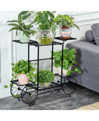Garden Wrought Iron Plant Stand 6 Tiers Flower Pots Display Rack Home Garden Decor