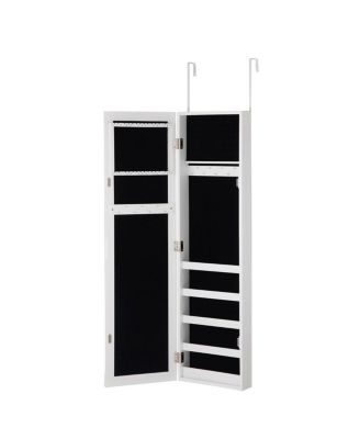 Door and Wall Mounted Armoire Jewelry Cabinet with Full-Length Mirror
