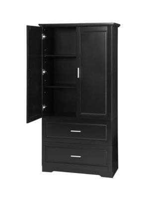 Streamdale Modern Black Bathroom Cabinet with Adjustable Shelf